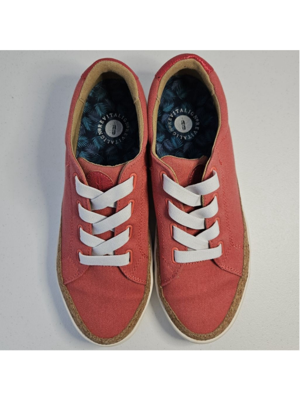 Revitalign Hermosa Red Canvas Slip On Sneakers Size 7.5 Orthotic Comfort Support - Picture 2 of 12